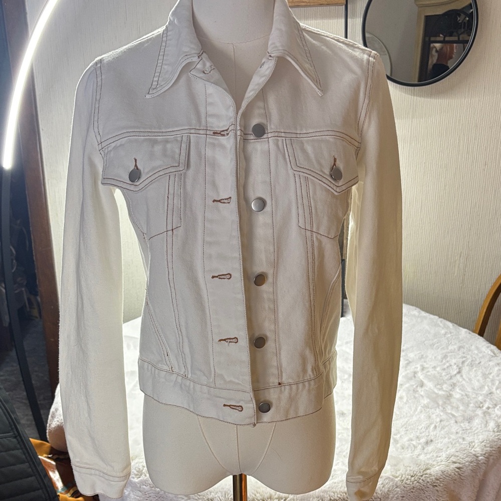 Honey Punch Off-White Denim Jacket